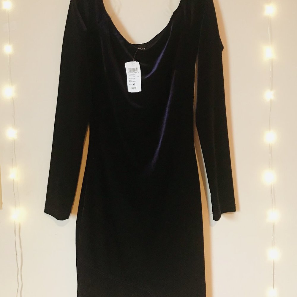 Navy Blue Satin Dress